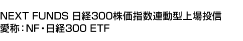 NEXT FUNDS 日経300株価指数連動型上場投信