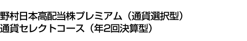 野村日本高配当株プレミアム(通貨選択型)通貨セレクトコース(年2回決算型)
