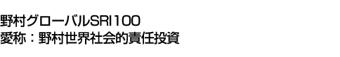 野村グローバルSRI100(愛称:野村世界社会的責任投資)