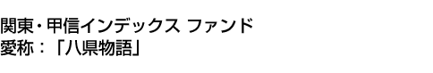 関東・甲信インデックス ファンド<BR>(愛称:「八県物語」)