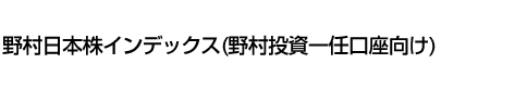 野村日本株インデックス(野村投資一任口座向け)