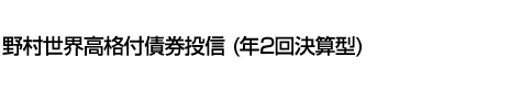 野村世界高格付債券投信 (年2回決算型)