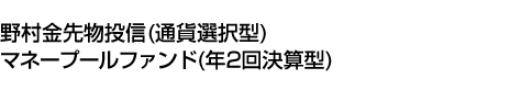 野村金先物投信(通貨選択型)マネープールファンド(年2回決算型)