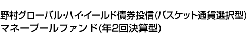 野村グローバル・ハイ・イールド債券投信(バスケット通貨選択型) マネープールファンド(年2回決算型)