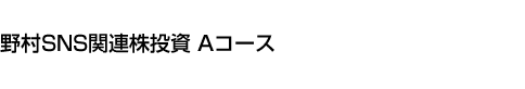 野村SNS関連株投資 Aコース