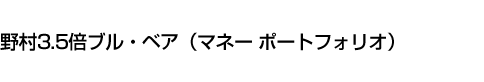 野村3.5倍ブル・ベア(マネー ポートフォリオ)