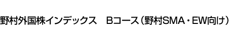 野村外国株インデックス　Bコース(野村SMA・EW向け)