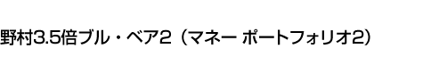 野村3.5倍ブル・ベア2(マネー ポートフォリオ2)