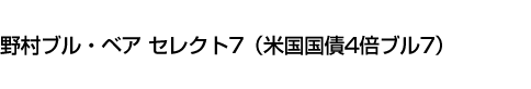 野村ブル・ベア セレクト7(米国国債4倍ブル7)