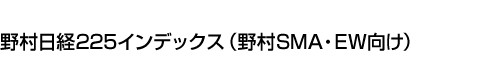 野村日経225インデックス(野村SMA・EW向け)