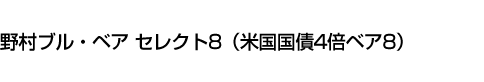 野村ブル・ベア セレクト8(米国国債4倍ベア8)