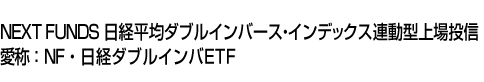 NEXT FUNDS 日経平均ダブルインバース・インデックス連動型上場投信 (愛称:NF・日経ダブルインバETF)