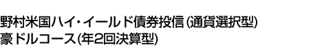 野村米国ハイ・イールド債券投信 (通貨選択型) 豪ドルコース (年2回決算型)