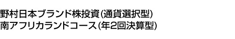 野村日本ブランド株投資 (通貨選択型) 南アフリカランドコース (年2回決算型)