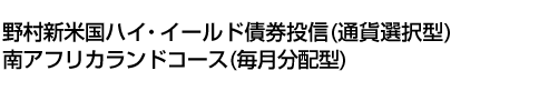 野村新米国ハイ・イールド債券投信(通貨選択型)南アフリカランドコース(毎月分配型)