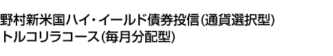 野村新米国ハイ・イールド債券投信(通貨選択型)トルコリラコース(毎月分配型)