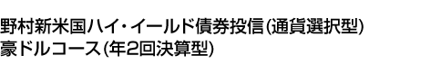 野村新米国ハイ・イールド債券投信(通貨選択型)豪ドルコース(年2回決算型)