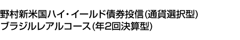 野村新米国ハイ・イールド債券投信(通貨選択型)ブラジルレアルコース(年2回決算型)