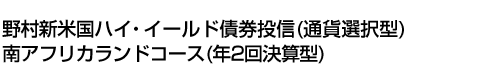 野村新米国ハイ・イールド債券投信(通貨選択型)南アフリカランドコース(年2回決算型)