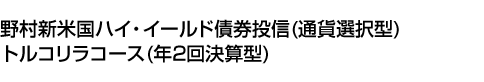 野村新米国ハイ・イールド債券投信(通貨選択型)トルコリラコース(年2回決算型)