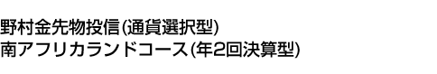 野村金先物投信(通貨選択型)南アフリカランドコース(年2回決算型)