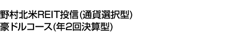 野村北米REIT投信(通貨選択型)豪ドルコース(年2回決算型)