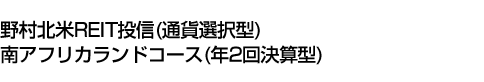 野村北米REIT投信(通貨選択型)南アフリカランドコース(年2回決算型)