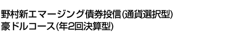 野村新エマージング債券投信(通貨選択型)豪ドルコース(年2回決算型)