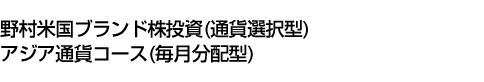 野村米国ブランド株投資(通貨選択型)アジア通貨コース(毎月分配型)