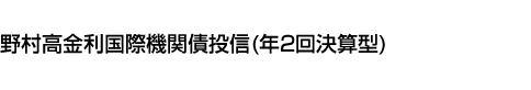 野村高金利国際機関債投信(年2回決算型)