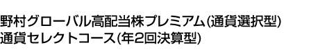 野村グローバル高配当株プレミアム (通貨選択型) 通貨セレクトコース(年2回決算型)