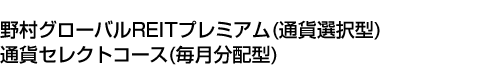 野村グローバルREITプレミアム(通貨選択型)通貨セレクトコース(毎月分配型)