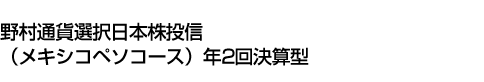 野村通貨選択日本株投信(メキシコペソコース)年2回決算型