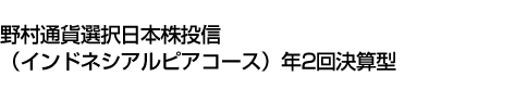 野村通貨選択日本株投信(インドネシアルピアコース)年2回決算型