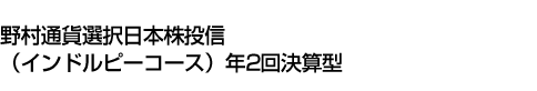 野村通貨選択日本株投信(インドルピーコース)年2回決算型