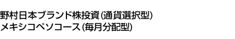 野村日本ブランド株投資 (通貨選択型) メキシコペソコース (毎月分配型)