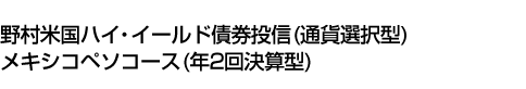 野村米国ハイ・イールド債券投信 (通貨選択型) メキシコペソコース (年2回決算型)