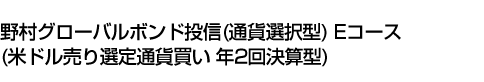 野村グローバルボンド投信(通貨選択型) Eコース(米ドル売り選定通貨買い 年2回決算型)