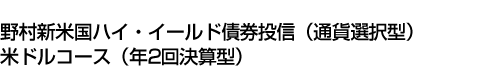 野村新米国ハイ・イールド債券投信(通貨選択型)米ドルコース(年2回決算型)