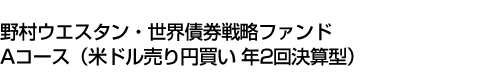 野村ウエスタン・世界債券戦略ファンド Aコース(米ドル売り円買い 年2回決算型)