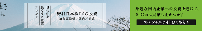 世の中を良くする企業ファンド（野村日本株ESG投資）