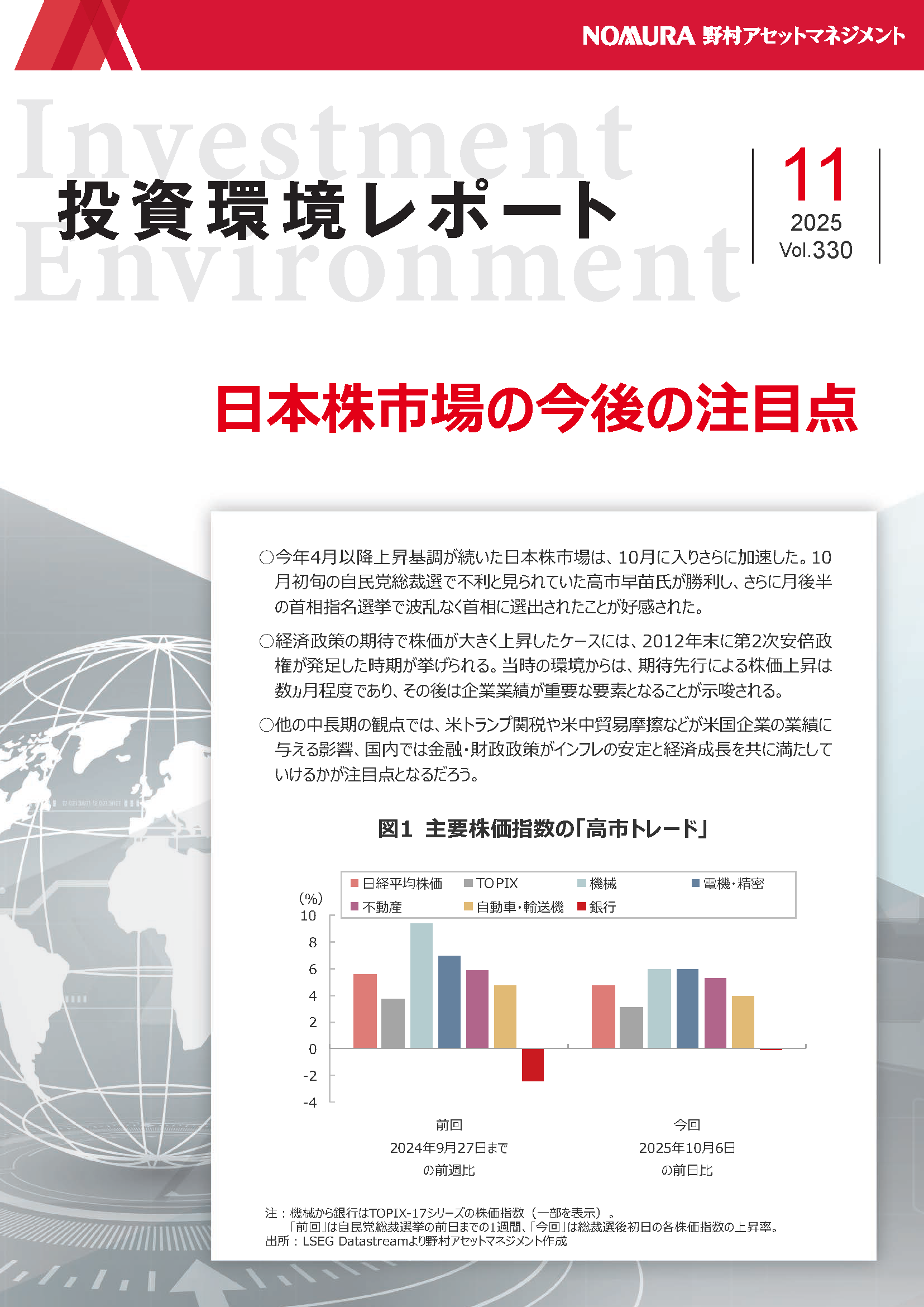 投資環境レポート Vol.330