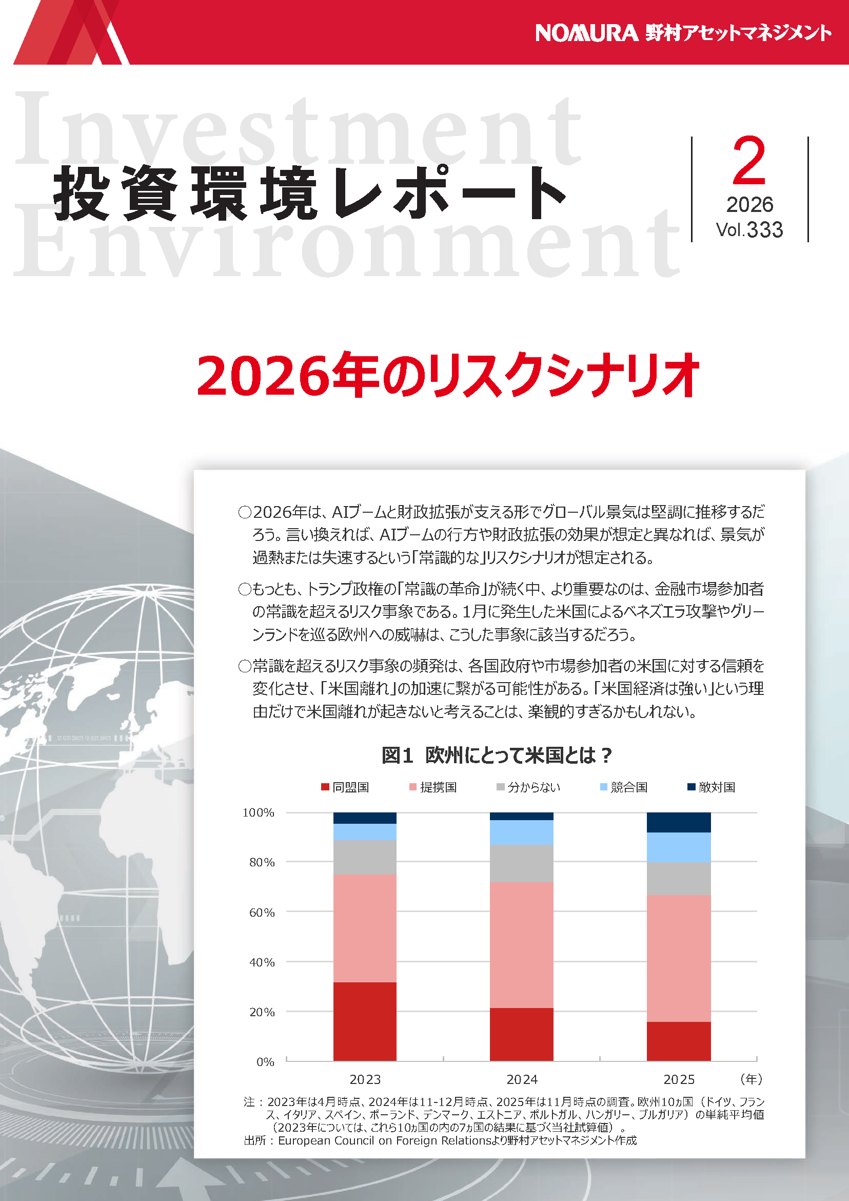 投資環境レポート Vol.333