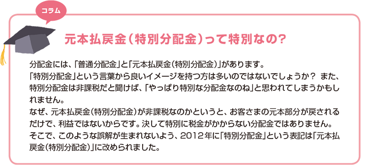 「普通分配金」、「元本払戻金（特別分配金）」とは？