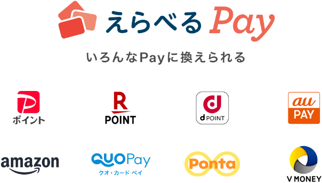 えらべるPay いろんなPayに換えられる